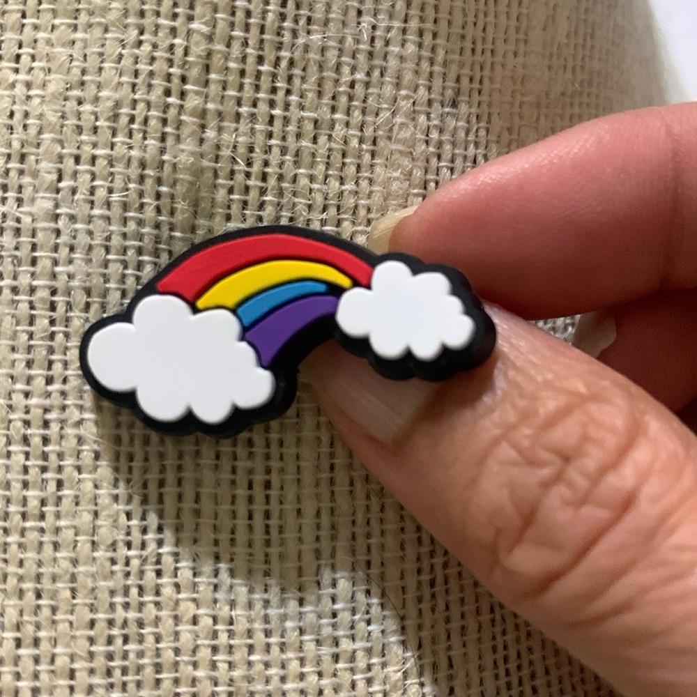 Cloud and rainbow croc charm